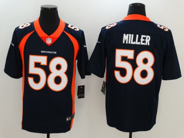 Men Denver Broncos 58 Miller Blue Nike Vapor Untouchable Limited NFL Jersey
